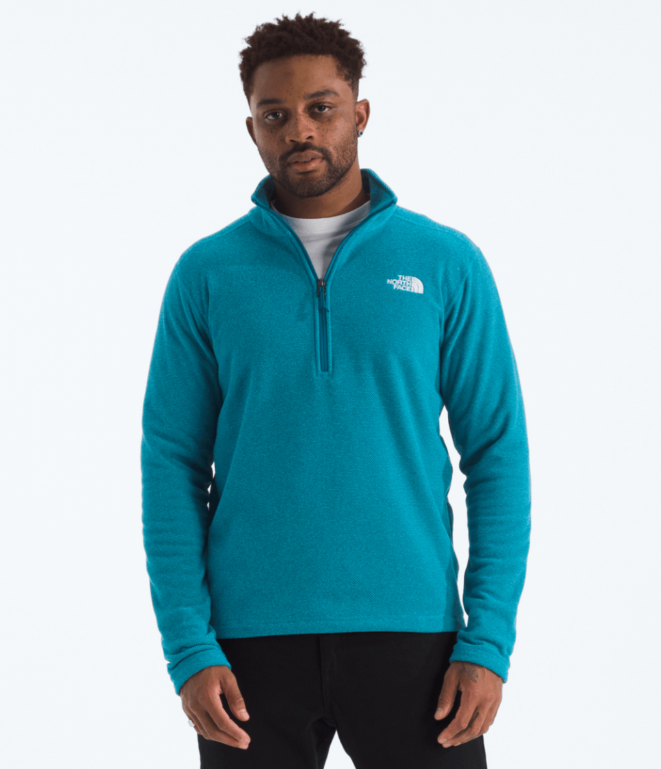 Fleece Masculino Textured Cap Rock 1/4 Zip Dusk Blue Heather